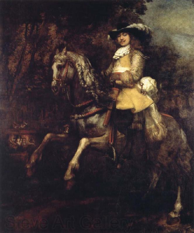 REMBRANDT Harmenszoon van Rijn Portrait of Frederik Rihel on Horseback Norge oil painting art